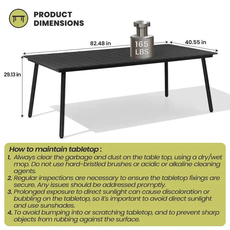 Ensemble de salle à manger d'extérieur 7 pièces avec table en aluminium et chaises en rotin synthétique