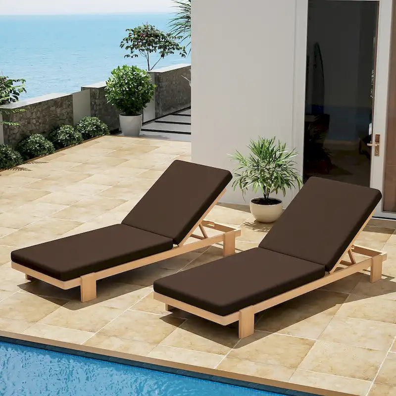 Christopher Knight Home - Lot de 2 chaises longues de jardin en acacia Iran