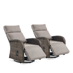 Pocassy Lot de 2 chaises longues d'extérieur polyvalentes avec coussin beige