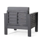 Fauteuils d'extérieur Siyal (lot de 2), Gris foncé doux, Bois d'acacia