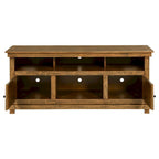 Meuble TV, 2 portes et 4 étagères, Bois brun 152 cm