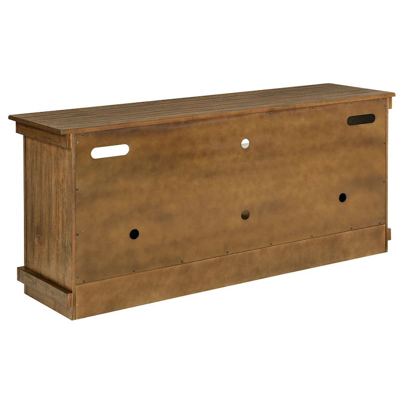 Meuble TV, 2 portes et 4 étagères, Bois brun 152 cm
