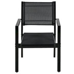 Ensemble de 7 pièces de salle à manger d'extérieur en acier, ensemble de meubles de patio toutes saisons avec table rectangulaire et 6 chaises de salle à manger