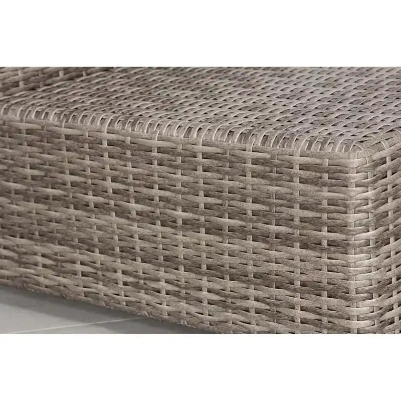 Ensemble de 7 canapés modulaires d'extérieur, ensemble de conversation en rotin PE tressé pour patio avec fauteuil et table à plateau en verre