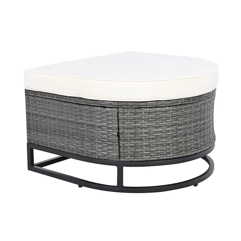 Ensemble de canapé en osier d'extérieur 7 pièces, ensemble sectionnel en rotin à combinaison libre, ensembles de meubles de patio avec table basse