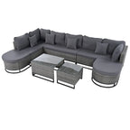 Ensemble de canapé en osier d'extérieur 7 pièces, ensemble sectionnel en rotin à combinaison libre, ensembles de meubles de patio avec table basse