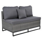 Ensemble de canapé en osier d'extérieur 7 pièces, ensemble sectionnel en rotin à combinaison libre, ensembles de meubles de patio avec table basse