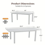 Chaises et table extensible pour salle à manger d'extérieur