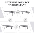Chaises et table extensible pour salle à manger d'extérieur