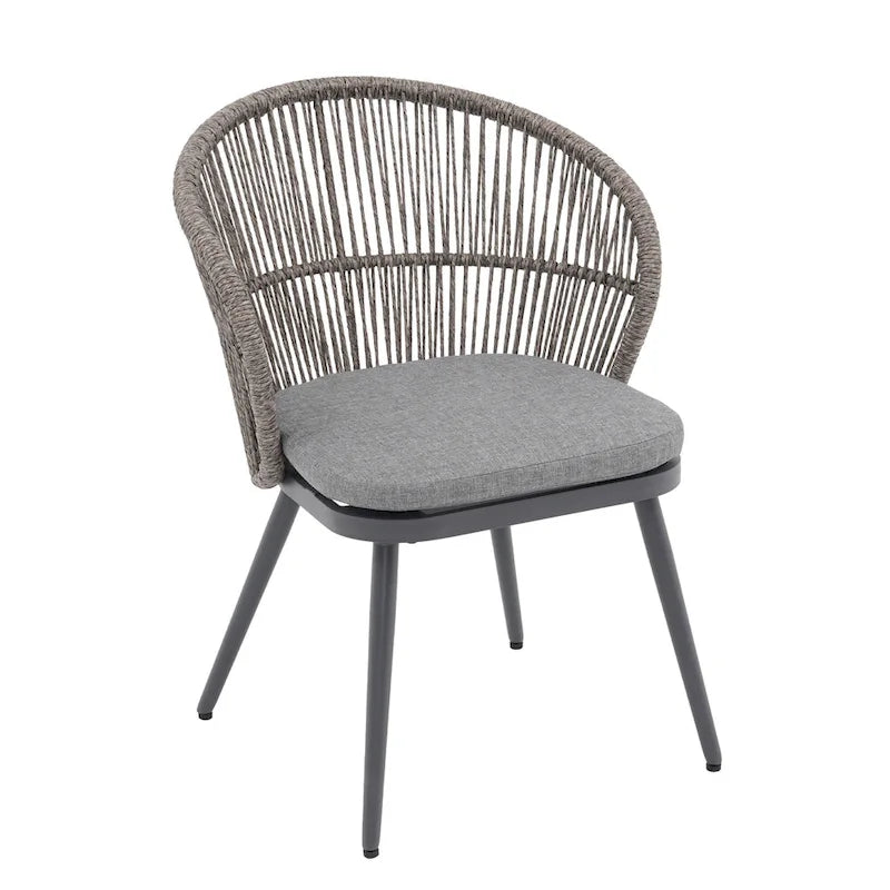 Chaises et table extensible pour salle à manger d'extérieur