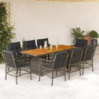 vidaXL Ensemble de salle à manger d'extérieur avec coussins Table et chaises 7 pièces en résine tressée