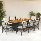 vidaXL Ensemble de salle à manger d'extérieur avec coussins Table et chaises 7 pièces en résine tressée