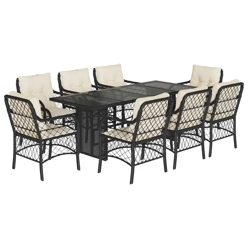 vidaXL Ensemble de salle à manger d'extérieur avec coussins Table et chaises 7 pièces en résine tressée