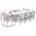 vidaXL Ensemble de salle à manger d'extérieur avec coussins Table et chaises 7 pièces en résine tressée