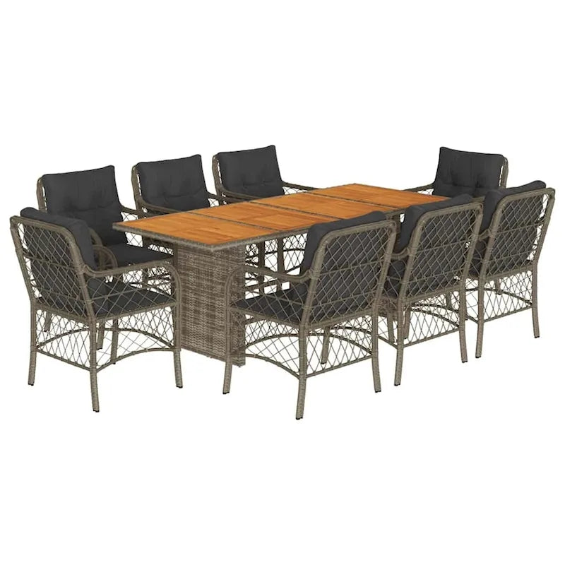vidaXL Ensemble de salle à manger d'extérieur avec coussins Table et chaises 7 pièces en résine tressée