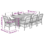 vidaXL Ensemble de salle à manger d'extérieur avec coussins Table et chaises 7 pièces en résine tressée