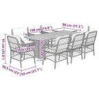 vidaXL Ensemble de salle à manger d'extérieur avec coussins Table et chaises 7 pièces en résine tressée