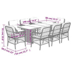 vidaXL Ensemble de salle à manger d'extérieur avec coussins Table et chaises 7 pièces en résine tressée