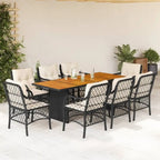 vidaXL Ensemble de salle à manger d'extérieur avec coussins Table et chaises 7 pièces en résine tressée