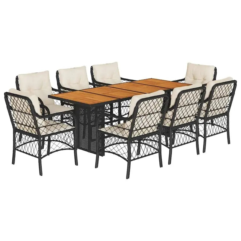 vidaXL Ensemble de salle à manger d'extérieur avec coussins Table et chaises 7 pièces en résine tressée
