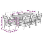 vidaXL Ensemble de salle à manger d'extérieur avec coussins Table et chaises 7 pièces en résine tressée