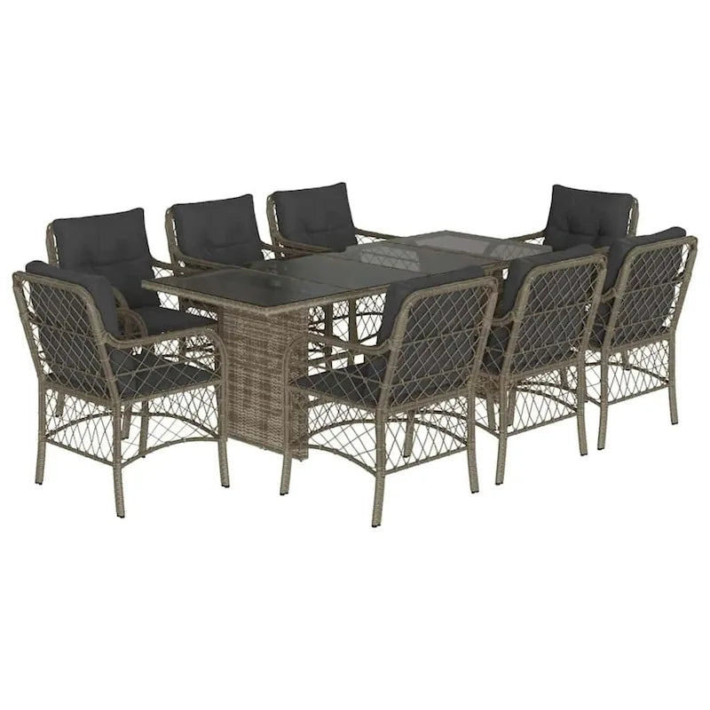 vidaXL Ensemble de salle à manger d'extérieur avec coussins Table et chaises 7 pièces en résine tressée