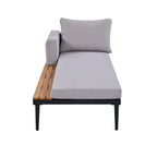 Chaise longue de jardin en métal, lit de repos extérieur 2 en 1 rembourré, chaise longue de jardin, chaise longue de piscine