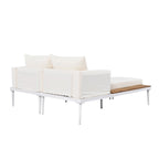 Chaise longue de jardin en métal, lit de repos extérieur 2 en 1 rembourré, chaise longue de jardin, chaise longue de piscine