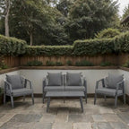 Chaises d'extérieur en métal avec table en fer pour terrasses (Lot de 4)
