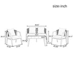 Chaises d'extérieur en métal avec table en fer pour terrasses (Lot de 4)