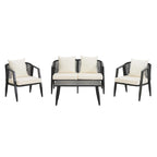 Chaises d'extérieur en métal avec table en fer pour terrasses (Lot de 4)