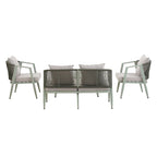 Chaises d'extérieur en métal avec table en fer pour terrasses (Lot de 4)