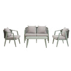 Chaises d'extérieur en métal avec table en fer pour terrasses (Lot de 4)