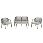 Chaises d'extérieur en métal avec table en fer pour terrasses (Lot de 4)