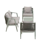 Chaises d'extérieur en métal avec table en fer pour terrasses (Lot de 4)