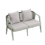 Chaises d'extérieur en métal avec table en fer pour terrasses (Lot de 4)