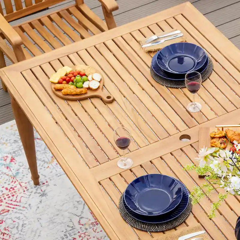 Table à manger rectangulaire d'extérieur en teck Ventura de Cambridge Casual