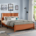 Lit plateforme Queen Size avec tête de lit en bois et chargeur