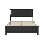 Lit plateforme Queen Size avec tête de lit en bois et chargeur