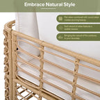 Ensemble de canapé d'angle modulable 7 pièces en osier pour l'extérieur avec table basse, combinaison libre