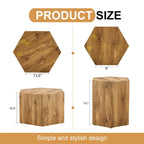 Ensemble de 2 tables basses hexagonales modernes avec cadre en MDF pour le salon