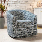 Fauteuil Cuenca moderne en tissu avec piètement pivotant