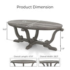 Table basse DH BASIC Farmhouse Vintage grise de 48 pouces par Denhour
