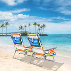 Lot de 4 chaises de plage pliantes de randonnée Costway, 5 positions d'extérieur - Voir détails