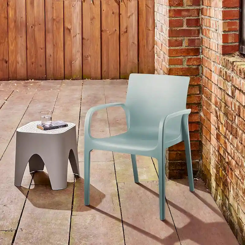 Fauteuil de salle à manger empilable toutes saisons Alissa en résine, lot de 2