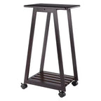 Winsome Lot de 5 Tables d'appoint Adriel Café : Style transitionnel, Piètement 4 pieds, Bois composite, Chariot de rangement inclus