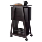 Winsome Lot de 5 Tables d'appoint Adriel Café : Style transitionnel, Piètement 4 pieds, Bois composite, Chariot de rangement inclus