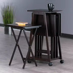 Winsome Lot de 5 Tables d'appoint Adriel Café : Style transitionnel, Piètement 4 pieds, Bois composite, Chariot de rangement inclus