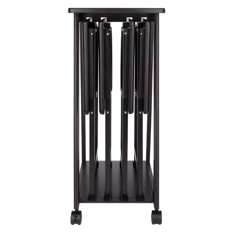 Winsome Lot de 5 Tables d'appoint Adriel Café : Style transitionnel, Piètement 4 pieds, Bois composite, Chariot de rangement inclus