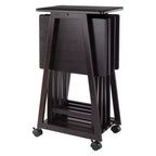 Winsome Lot de 5 Tables d'appoint Adriel Café : Style transitionnel, Piètement 4 pieds, Bois composite, Chariot de rangement inclus